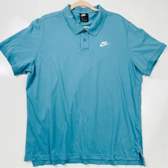 NIKE Light Blue Cotton Short  Sleeve Polo‎ Shirt Size XL - Picture 2 of 6